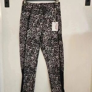 Jessica Simpson Active Cinder Cheetah Mesh Pocket Leggings ILC1103A Mens M NEW